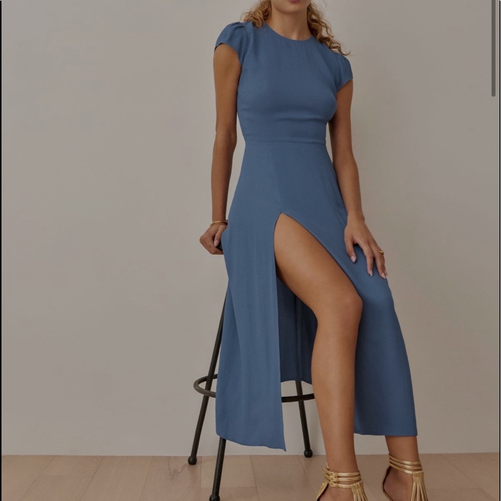New Petite Reformation Gavin Dress Morning Glory